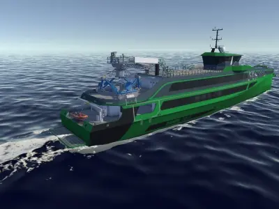 7011 Fast Crew Supply vessels 3D model low-poly Low-poly 3D model