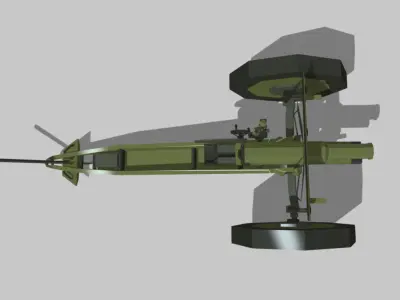 76-mm-gun military cannon Low-poly 3D model