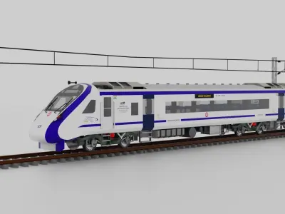 Train 18 Vande Bharat Express in Blue and White Livery 3D model
