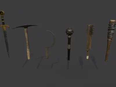 Medieval Weapons Low-poly 3D model purchase