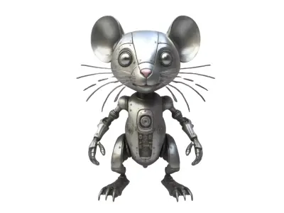 cartoon iron rat Free low-poly 3D model