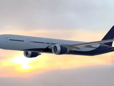 Aircraft Boeing 777-300ER  Low-poly 3D model