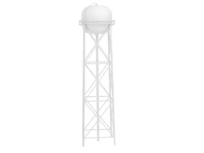 Water Tower Tan Low-poly 3D model