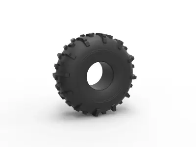 Dirt dragster rear tire 2 Scale 1 to 10 3D print model