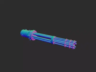 Six barrels machine gun 3D model