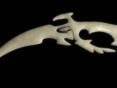 Dagger three wooden axes Low-poly 3D model