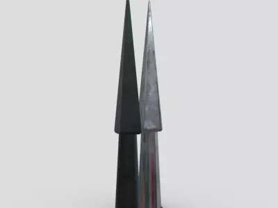 Arrowhead 6 pair of metal thorns Low-poly 3D model