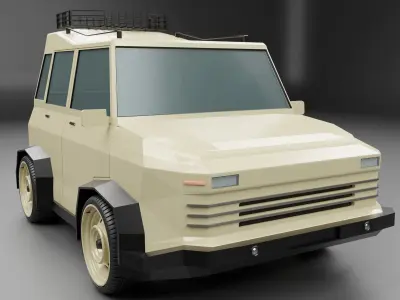 Small SUV car low poly model Low-poly 3D model