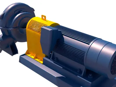 bomba doble succion 3D model
