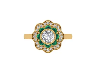 Art Deco Ring 3D print model 34
