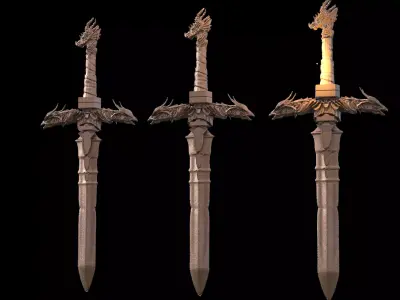 Black Dragon Short dagger  3D model