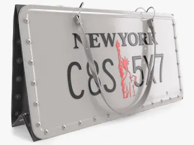  Vintage Clatch Bag from New York License Plate 