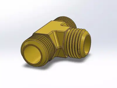 Metallic T-Joint For Pipe Fitting 3D print model