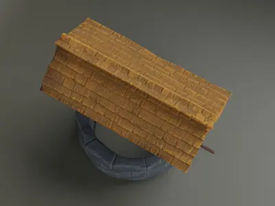 Medival stylized well Free low-poly 3D model