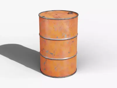 Steel Barrel - Orange - Dirty 3D model