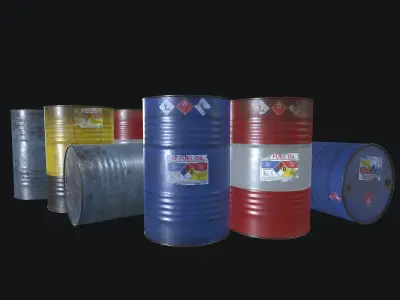 Oil Barrel  Low-poly 3D model purchase