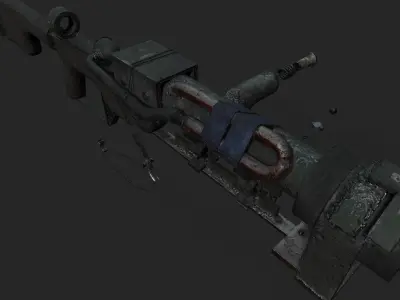 Homemade rifle on bolon CO2 Low-poly 3D model