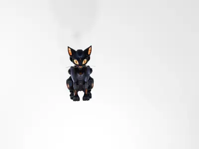 Futuristic Robotic Cat 3D Model -  Sci-Fi Asset 3D model
