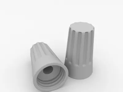 Wirenut two orange plastic plugs 3D model