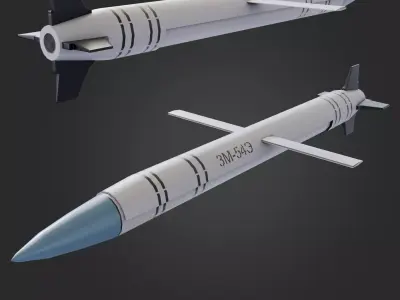 Anti-Shipping 3M54E Missile Low-poly 3D model