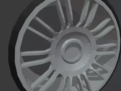 Low Poly Wheel 02 Low-poly 3D model