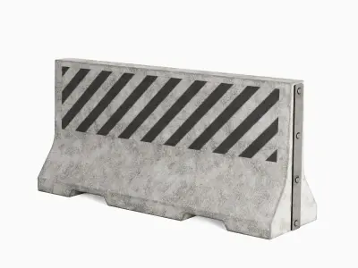 Large Concrete Barrier 02 Low-poly 3D model