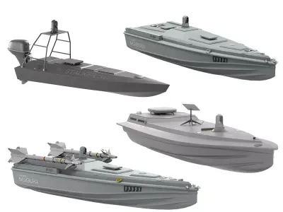 Pack set of High-Quality Hi-Poly Sea Drone 3D model