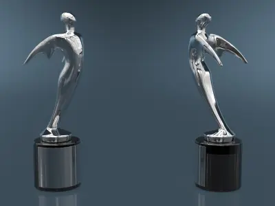 Abstract Human Figure Trophy Silver 3D model