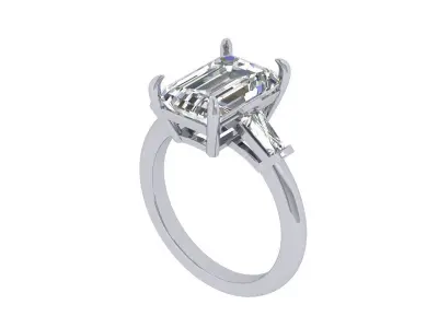 3-stone Emerald Ring 3D print model
