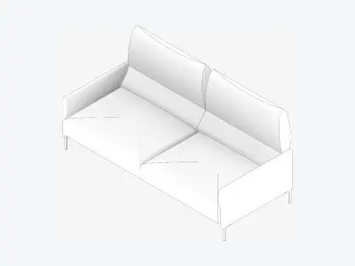 Furniture - Sofa - Contemporary - Snow - Medium Low-poly 3D model