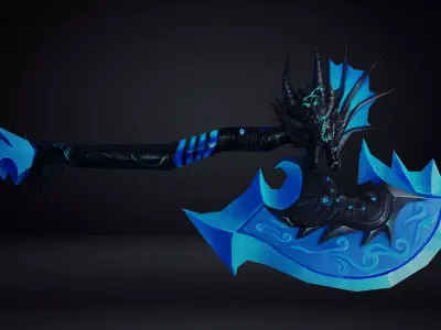 Futuristic Axe Low-poly 3D model order