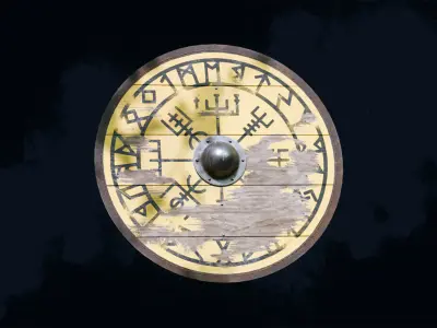 Viking Shield 5 - New and war-torn 3D Model Pack