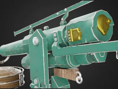 Ship Harpoon Low-poly 3D model