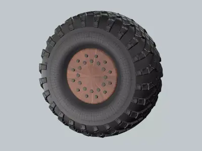 Truck Wheel BC Low-poly 3D Model Low-poly 3D model
