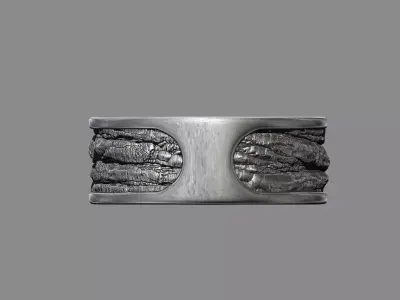 Tree Bark Ring - Organic Jewelry v2 3D print model