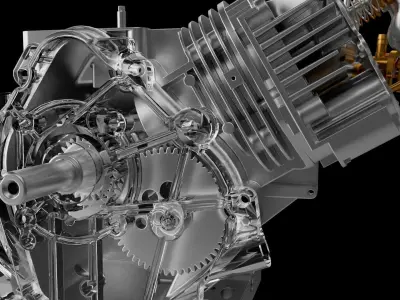A single-cylinder 4-stroke engine 3D print model