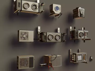 Air Conditioners Pack  Free 3D model