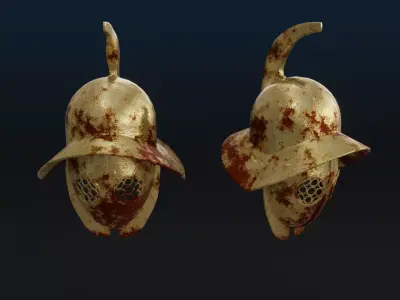 Conquistador Helmet - Rusted -  Historical Helmet Low-poly 3D model