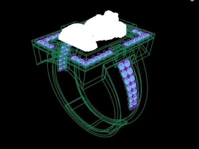 0199 - Ashok Stambh Gold Ring 3D print model