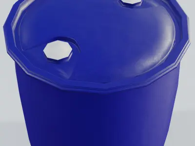 Plastic Tight Head Drum 60L Low-poly 3D model