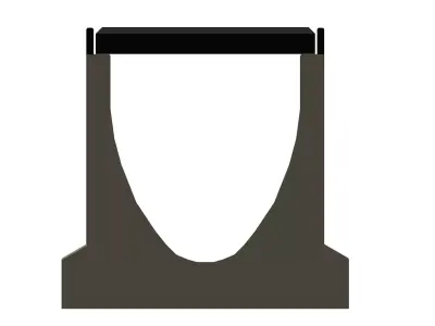 Concrete Trench Drain System V150 3000mm Modular Drainage Channe 3D model