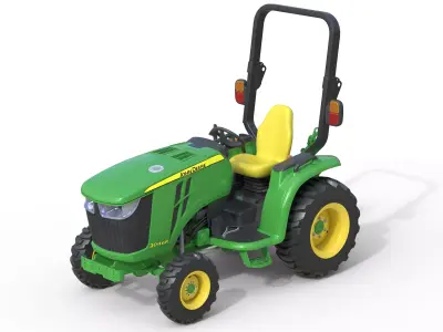 John Deere 3046R Compact Utility Tractor Low-poly 3D model