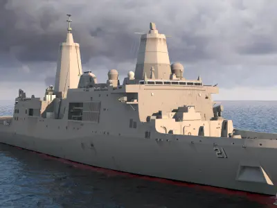 San Antonio Class Amphibious Transport Dock Rigged 3D model