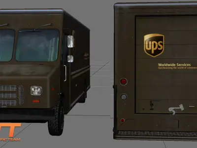 Morgan Olson Walk in van UPS Low-poly 3D model