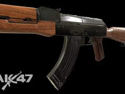 russian rifle ak47 Kalashnikov  low poly   Low-poly 3D model