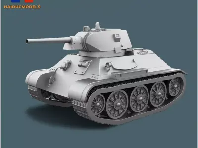 T-34 Toon Tank  3D print model STL 3D print model