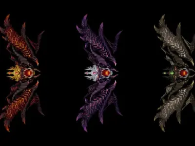 Demon King Bow Low-poly 3D model