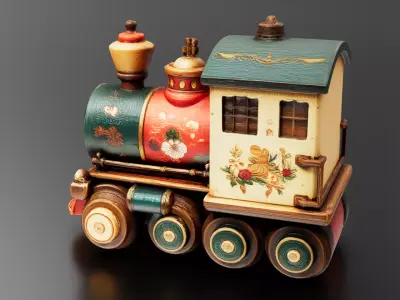 wooden train toy 01 3D print model