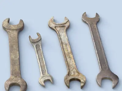 Wrenchs High Poly wrenches 3D model