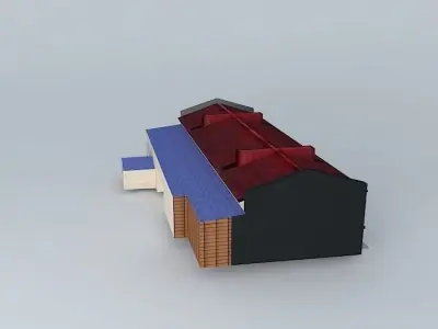 M Video building with roof Free 3D model
